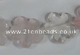 CFG652 15.5 inches 20mm carved flower rose quartz beads