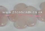 CFG653 15.5 inches 30mm carved flower rose quartz beads