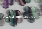 CFG661 15.5 inches 20mm carved flower fluorite gemstone beads