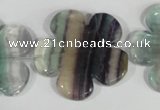 CFG662 15.5 inches 30mm carved flower fluorite gemstone beads