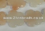 CFG667 15.5 inches 20mm carved flower pink aventurine jade beads