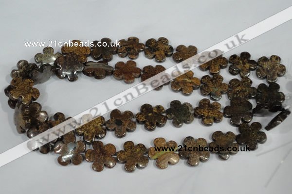 CFG679 15.5 inches 20mm carved flower bronzite gemstone beads