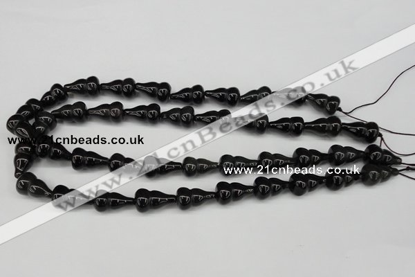 CFG68 15.5 inches 12*20mm carved calabash obsidian gemstone beads