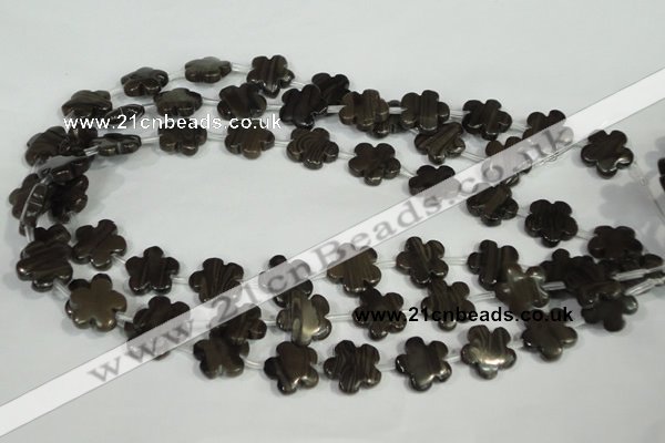 CFG681 15.5 inches 15mm carved flower grain stone beads