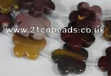 CFG684 15.5 inches 15mm carved flower mookaite gemstone beads