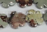 CFG688 15.5 inches 20mm carved flower artistic jasper beads