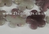 CFG691 15.5 inches 20mm carved flower lilac jasper beads