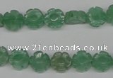 CFG70 15.5 inches 10mm carved flower green aventurine beads