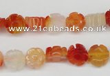 CFG71 15.5 inches 10mm carved flower agate gemstone beads