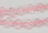 CFG72 15.5 inches 11*11mm carved flower rose quartz gemstone beads