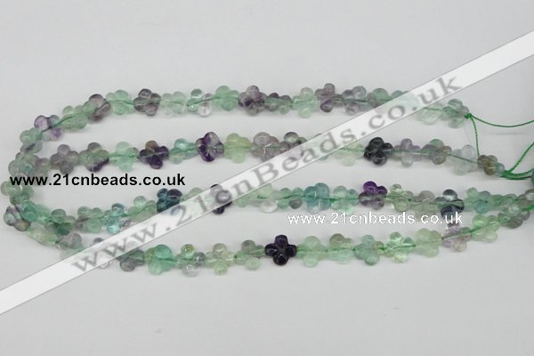 CFG73 15.5 inches 11*11mm carved flower fluorite gemstone beads