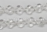 CFG75 15.5 inches 11*11mm carved flower white crystal beads