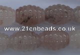 CFG751 15.5 inches 15*20mm carved rice natural pink quartz beads