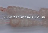 CFG753 15.5 inches 10*35mm carved teardrop natural pink quartz beads