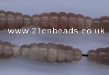 CFG755 15.5 inches 10*30mm carved rice natural moonstone beads