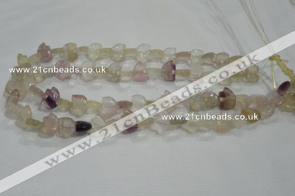 CFG765 15.5 inches 10*15mm carved animal fluorite gemstone beads