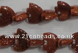 CFG768 15.5 inches 10*15mm carved animal goldstone gemstone beads