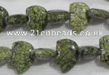 CFG769 15.5 inches 10*15mm carved animal green lace gemstone beads