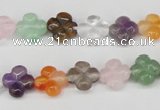 CFG77 15.5 inches 11*11mm carved flower mixed gemstone beads