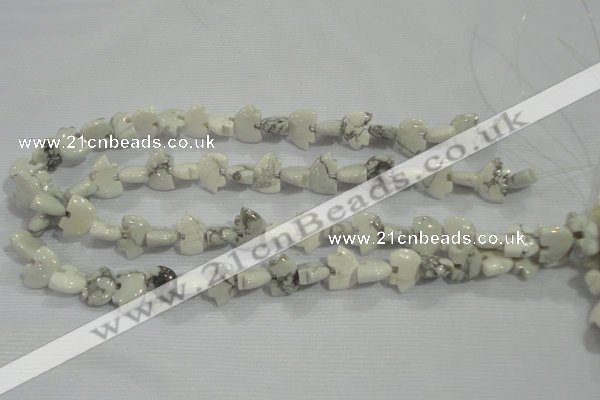 CFG774 15.5 inches 10*15mm carved animal white howlite beads