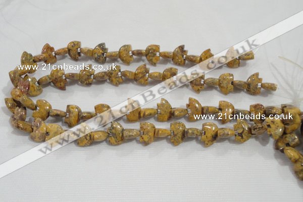 CFG775 15.5 inches 10*15mm carved animal leopard jasper beads