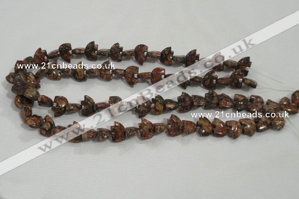 CFG776 15.5 inches 10*15mm carved animal leopard jasper beads