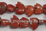 CFG777 15.5 inches 10*15mm carved animal red jasper beads