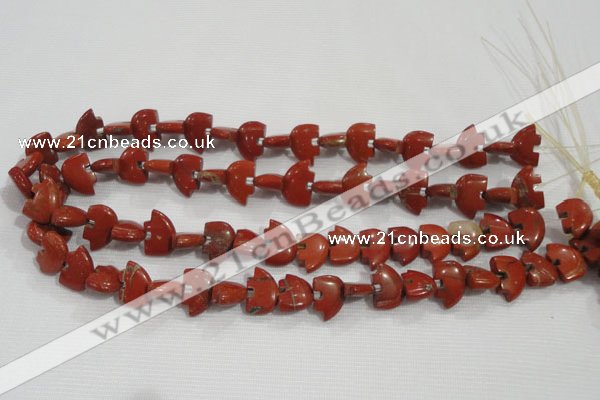 CFG777 15.5 inches 10*15mm carved animal red jasper beads