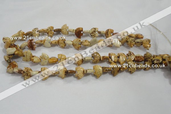 CFG778 15.5 inches 10*15mm carved animal picture jasper beads