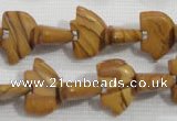 CFG779 15.5 inches 10*15mm carved animal grain stone beads