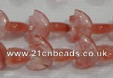 CFG785 15.5 inches 10*15mm carved animal cloudy quartz beads