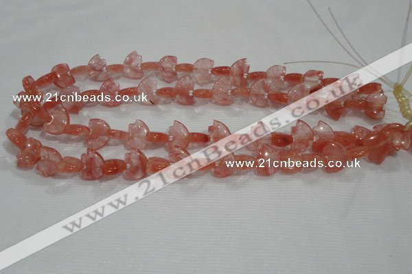 CFG785 15.5 inches 10*15mm carved animal cloudy quartz beads