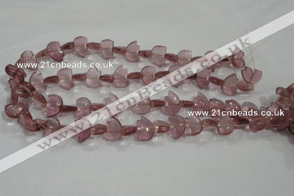 CFG786 15.5 inches 10*15mm carved animal quartz glass beads