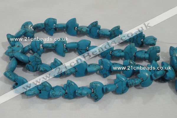 CFG793 12.5 inches 14*18mm carved animal synthetic turquoise beads