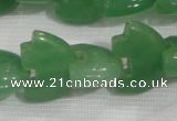 CFG798 12.5 inches 14*18mm carved animal green aventurine beads