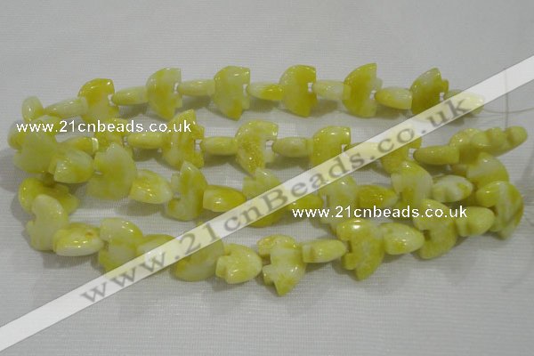 CFG800 12.5 inches 14*18mm carved animal lemon jade beads