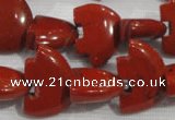 CFG805 12.5 inches 14*18mm carved animal red jasper beads