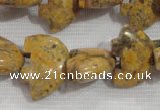 CFG806 12.5 inches 14*18mm carved animal leopard jasper beads