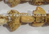 CFG807 12.5 inches 14*18mm carved animal picture jasper beads