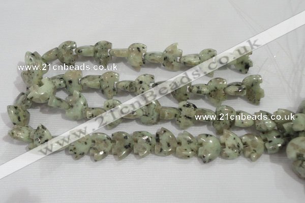 CFG809 12.5 inches 14*18mm carved animal sesame jasper beads