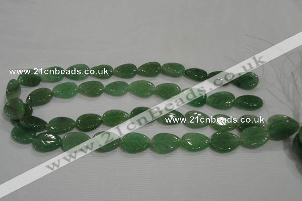 CFG818 12.5 inches 15*20mm carved leaf green aventurine beads wholesale