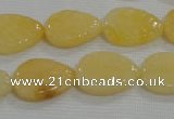 CFG820 12.5 inches 15*20mm carved leaf yellow jade beads wholesale