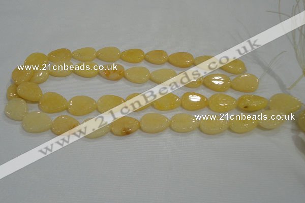 CFG820 12.5 inches 15*20mm carved leaf yellow jade beads wholesale