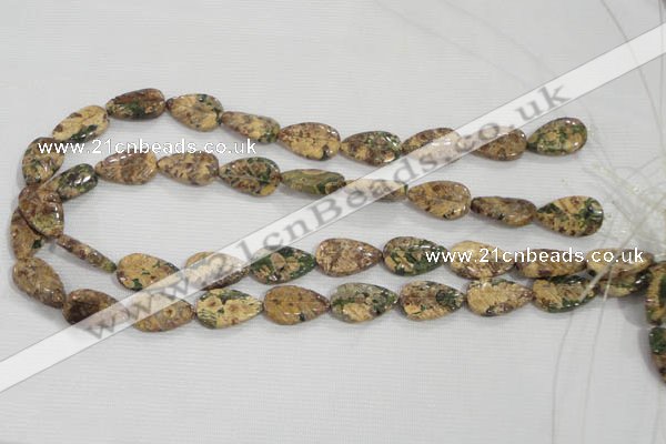 CFG824 12.5 inches 15*20mm carved leaf ocean stone beads wholesale