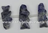 CFG851 Top-drilled 10*26mm carved animal sodalite gemstone beads