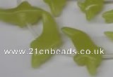 CFG854 Top-drilled 12*25mm carved animal yellow jade beads