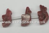 CFG856 Top-drilled 10*23mm carved animal rhodochrosite beads