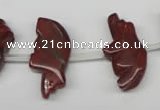 CFG857 Top-drilled 12*24mm carved animal red jasper beads