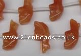 CFG858 Top-drilled 10*20mm carved animal red aventurine beads