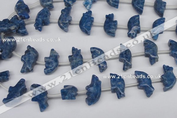 CFG861 Top-drilled 10*20mm carved animal lapis lazuli gemstone beads